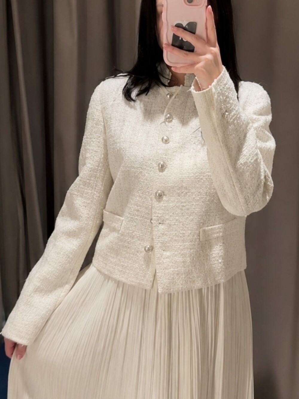 ZARA Textured Tweed Blazer Size S